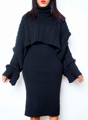 Black Knit Sweater Dress