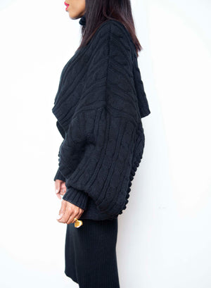 Black Knit Sweater Dress