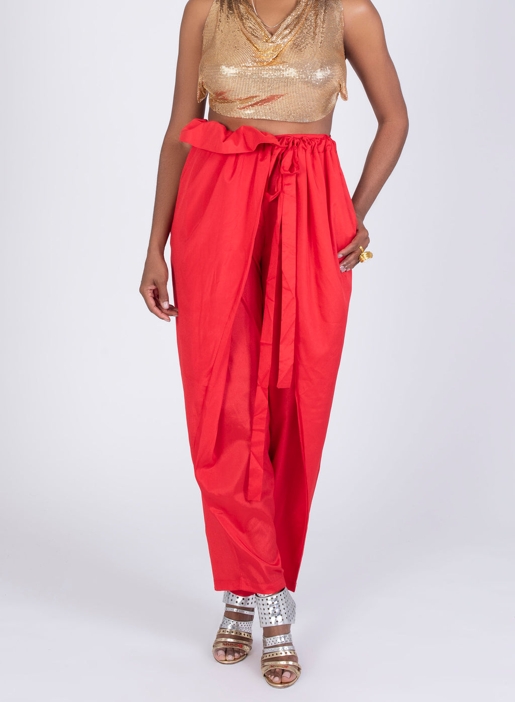 Hi Lo Red Ruffle Pants