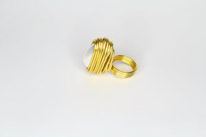 Bold gold and wired ring