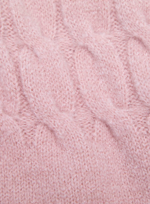 Pink Wrap Crop Sweater
